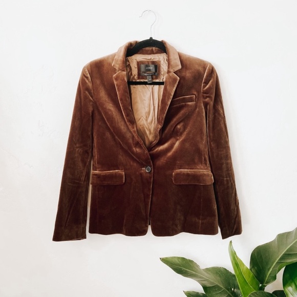 J. Crew Jackets & Blazers - J Crew | Brown Regent Velvet Button Blazer